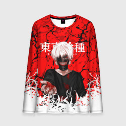 Мужской лонгслив 3D Kaneki Ken on red