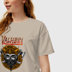 Женская футболка хлопок Oversize Valheim      logo - фото 2