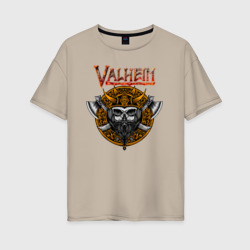 Женская футболка хлопок Oversize Valheim      logo