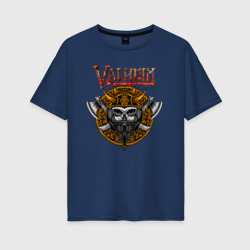 Женская футболка хлопок Oversize Valheim      logo