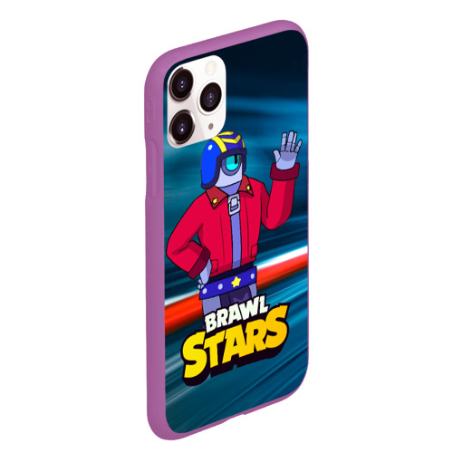 Чехол для iPhone 11 Pro Max матовый Stu  brawl stars, цвет фиолетовый - фото 3