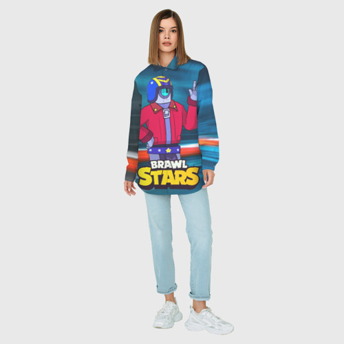 Женская рубашка oversize 3D с принтом Stu  brawl stars, вид сбоку #3