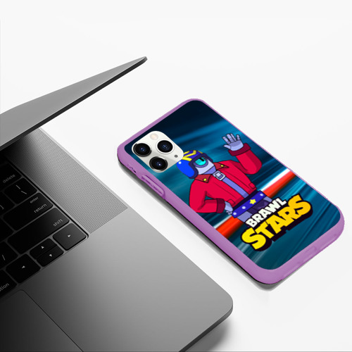 Чехол для iPhone 11 Pro Max матовый Stu  brawl stars, цвет фиолетовый - фото 5