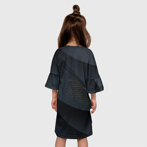 Детское платье 3D с принтом Волны, вид сзади #2
