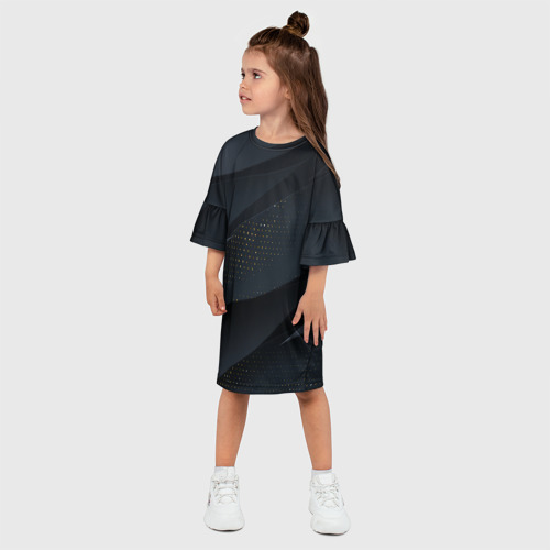 Детское платье 3D с принтом Волны, фото на моделе #1