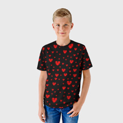 Детская футболка 3D Красные сердца - фото 2