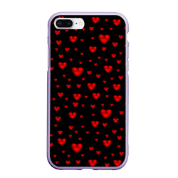 Чехол для iPhone 7Plus/8 Plus матовый Красные сердца