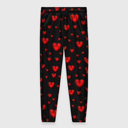Женские брюки 3D Красные сердца