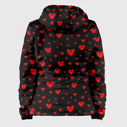 Женская куртка 3D Красные сердца, цвет черный - фото 2