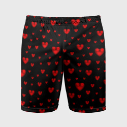 Мужские шорты спортивные Красные сердца