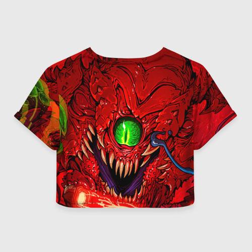 Женская футболка Crop-top 3D Doom Eternal, цвет 3D печать - фото 2