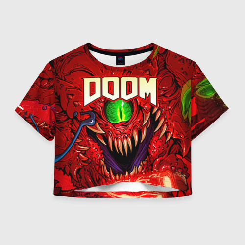 Женская футболка Crop-top 3D Doom Eternal, цвет 3D печать