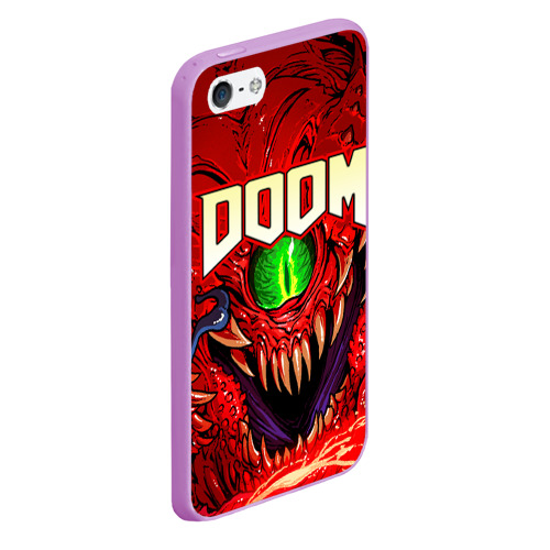 Чехол для iPhone 5/5S матовый Doom Eternal, цвет сиреневый - фото 3