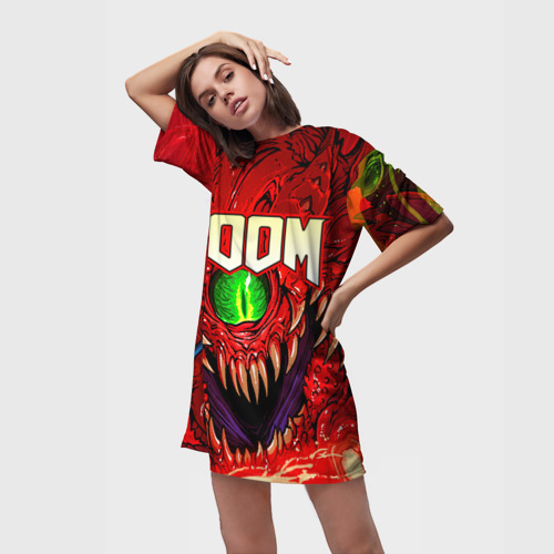 Платье-футболка 3D Doom Eternal, цвет 3D печать - фото 3