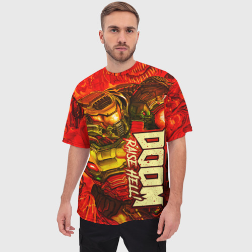 Мужская футболка oversize 3D Doom Eternal, цвет 3D печать - фото 3