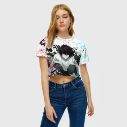 Женская футболка Crop-top 3D Брызги красок Рюга Хидэки