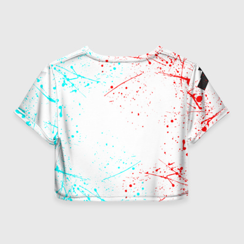 Женская футболка Crop-top 3D Брызги красок Рюга Хидэки, цвет 3D печать - фото 2
