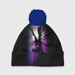 Шапка 3D c помпоном Силуэт в ночи Рюк