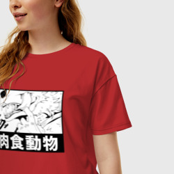 Женская футболка хлопок Oversize Beastars легоши Волк - фото 2
