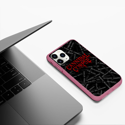 Чехол для iPhone 11 Pro матовый Cannibal Corpse Songs, цвет малиновый - фото 5