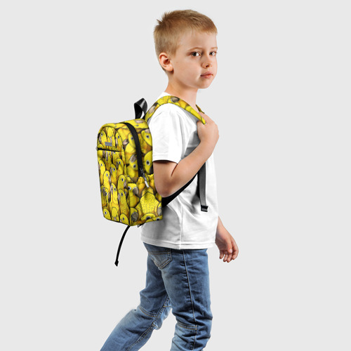 Детский рюкзак 3D с принтом Попугаи, вид сзади #1