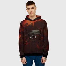 Мужская толстовка 3D Танк ИС-7 Tanks Огонь - фото 2