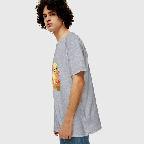 Мужская футболка хлопок Oversize с принтом Applejack, вид сбоку #3