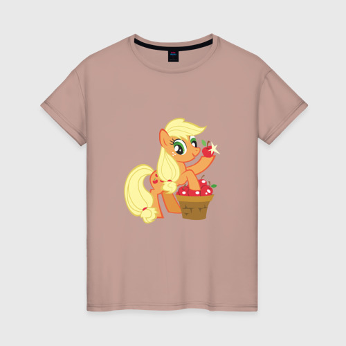 Женская футболка хлопок Applejack, цвет пыльно-розовый