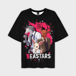 Мужская футболка oversize 3D Beastars Легоши, Луи и Хару