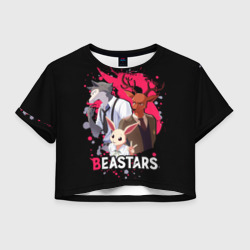 Женская футболка Crop-top 3D Beastars Легоши, Луи и Хару