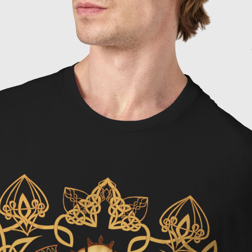 Мужская футболка хлопок DnD Dices - Кельтские мотивы, цвет черный - фото 6