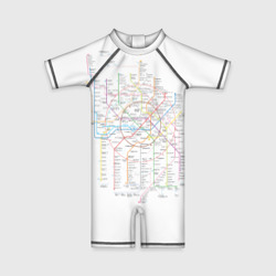 Детский купальный костюм 3D Схема Метро, МЦК, МЦД 2021