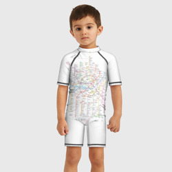 Детский купальный костюм 3D Схема метро, МЦК, МЦД 2021 - фото 2
