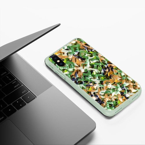 Чехол для iPhone XS Max матовый Пейнтбол, цвет салатовый - фото 5