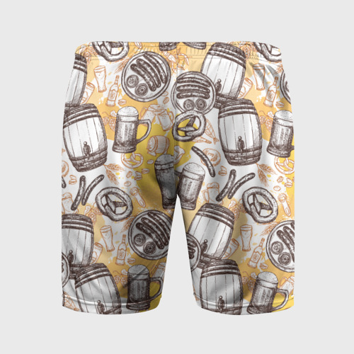 Мужские шорты спортивные с принтом Пиво / Beer, вид сзади #1