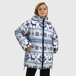 Женская зимняя куртка Oversize Русские народные узоры - фото 2