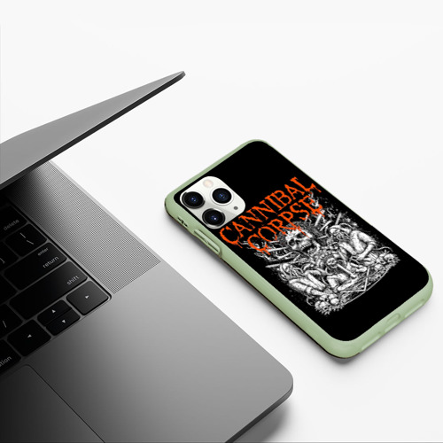 Чехол для iPhone 11 Pro матовый Cannibal Corpse, цвет салатовый - фото 5