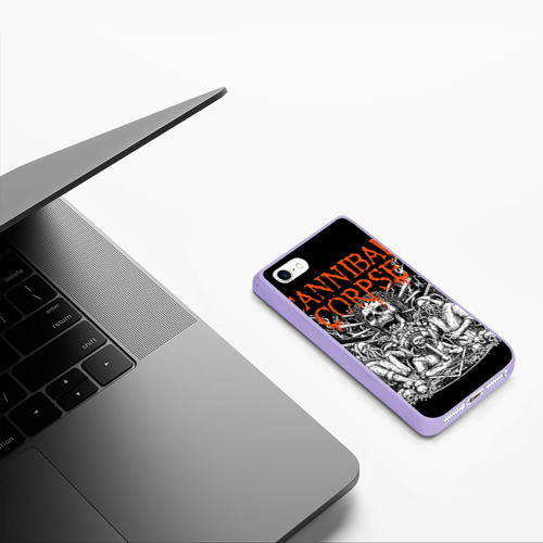 Чехол для iPhone 5/5S матовый Cannibal Corpse, цвет светло-сиреневый - фото 5