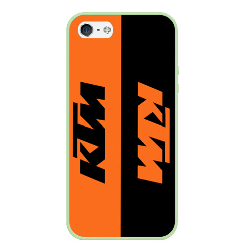 Чехол для iPhone 5/5S матовый KTM КТМ, цвет салатовый