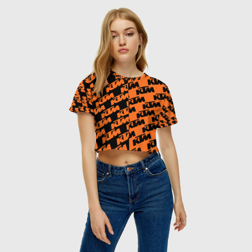 Женская футболка Crop-top 3D KTM КТМ - фото 3