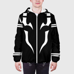 Куртка с принтом Итадори Тату: Jujutsu Kaisen для мужчины, вид на модели спереди №3. Цвет основы: белый