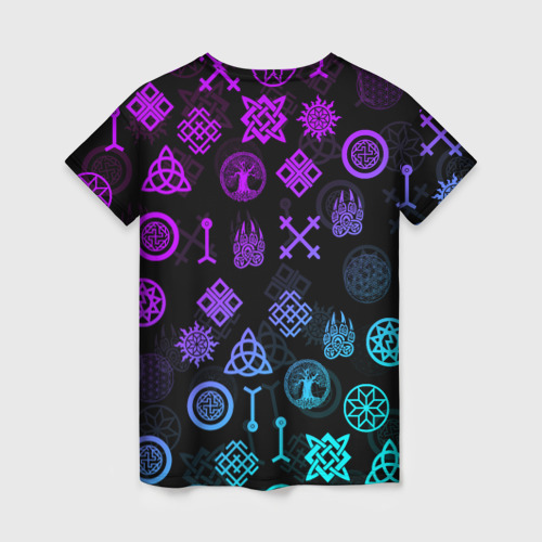 Женская футболка 3D Славянские руны паттерн, цвет 3D печать - фото 2