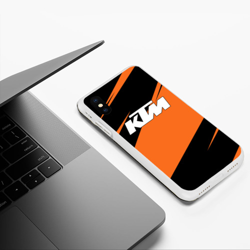 Чехол для iPhone XS Max матовый KTM КТМ, цвет белый - фото 5