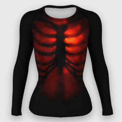 Скелет и тепло души – Женский рашгард 3D с принтом купить