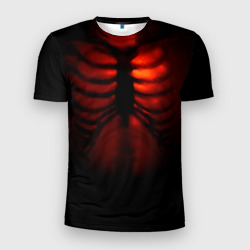 Мужская футболка 3D Slim скелет и тепло души