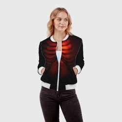 Женский бомбер 3D Скелет и тепло души - фото 2