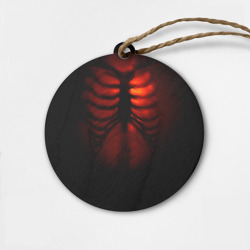 Деревянная игрушка круг Скелет и тепло души