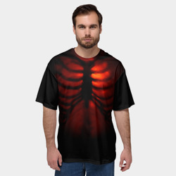 Мужская футболка oversize 3D Скелет и тепло души - фото 2