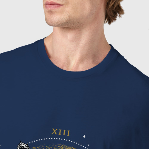 Мужская футболка хлопок Лунный котик, цвет темно-синий - фото 6