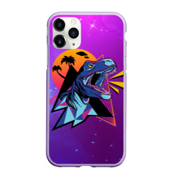 Чехол для iPhone 11 Pro матовый Retrowave Neon Dinosaur